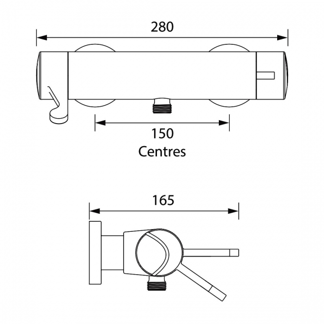 Bristan Opac Thermostatic Bar Shower Valve Lever Handle - Chrome