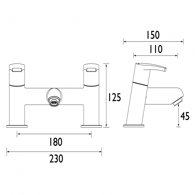 Bristan Orta Bath Filler Tap - Chrome
