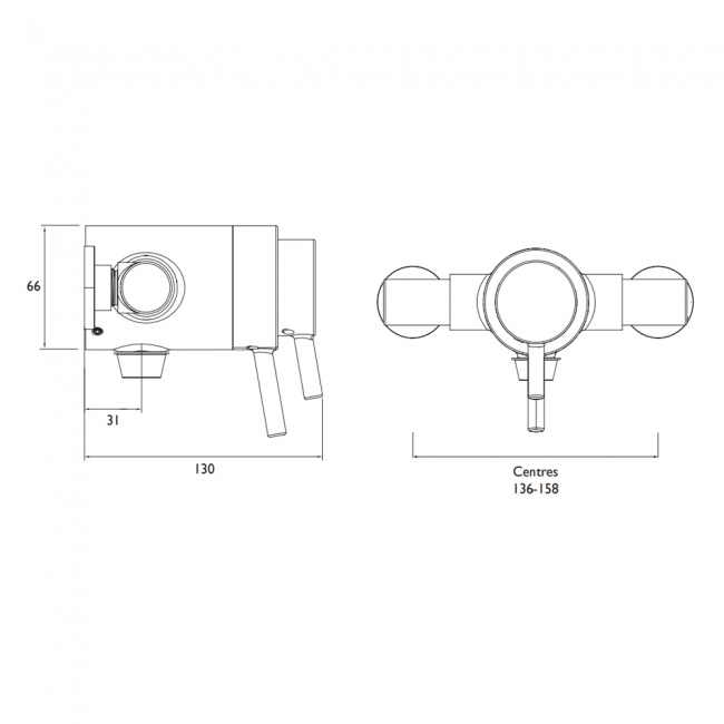 Bristan Prism Exposed Concentric Shower Valve Only - Chrome