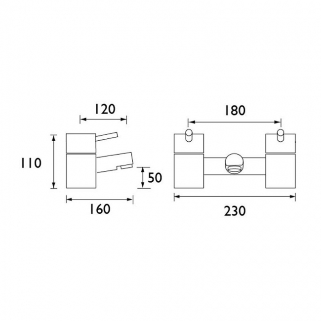 Bristan Prism Bath Filler Tap - Chrome Plated