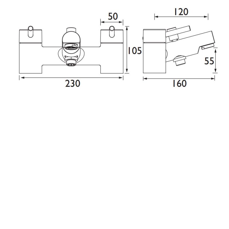 Bristan Prism Bath Shower Mixer PM BSM C Pillar Mounted Chrome