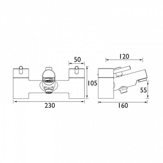 Bristan Prism Bath Shower Mixer Tap PM BSM E6 C Pillar Mounted Chrome