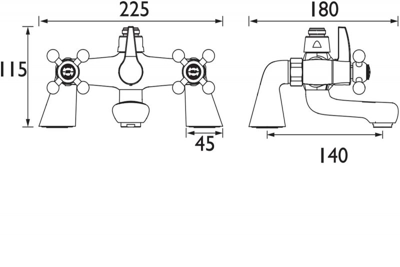 Bristan Regency Bath Shower Mixer R BSM C Pillar Mounted Chrome