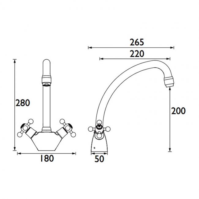 Bristan Regency Easyfit Kitchen Sink Mixer Tap - Chrome