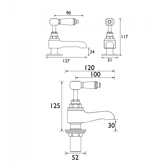 Bristan Renaissance Basin Taps and Bath Taps - Chrome