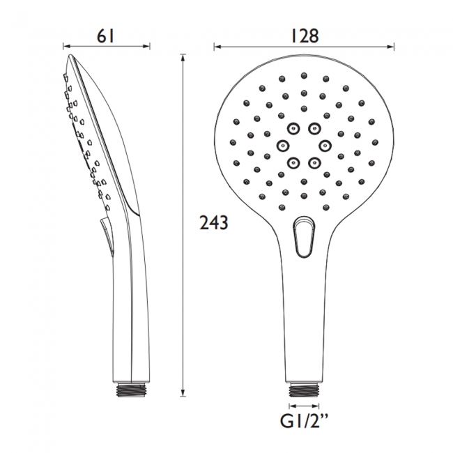 Bristan Large Round Shower Handset - 3 Function
