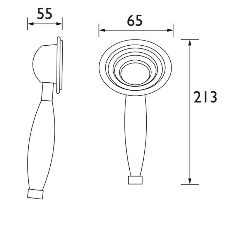 Bristan Single Function Shower Handset 102 - Chrome Plated