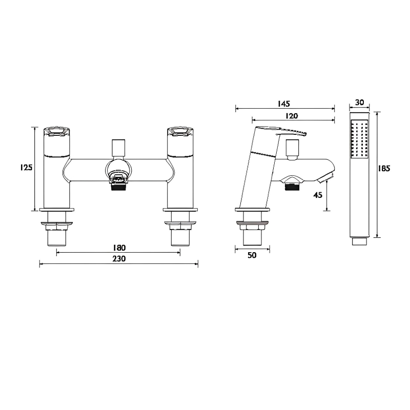 Bristan Smile Bath Shower Mixer SM BSM C Pillar Mounted Chrome