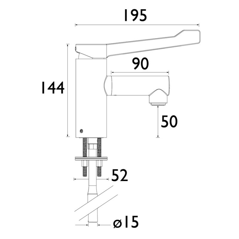 Bristan Solo Basin Mixer Tap Without Waste Long Lever - Chrome
