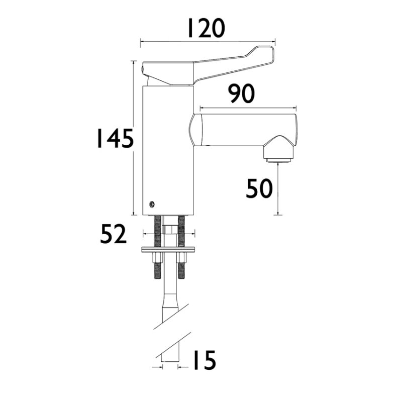 Bristan Solo Basin Mixer Tap Without Waste Short Lever - Chrome
