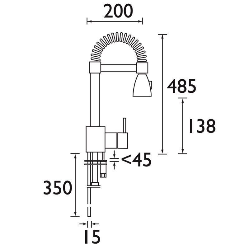 Bristan Target Mono Kitchen Sink Mixer Tap Pull Out Spray - Chrome
