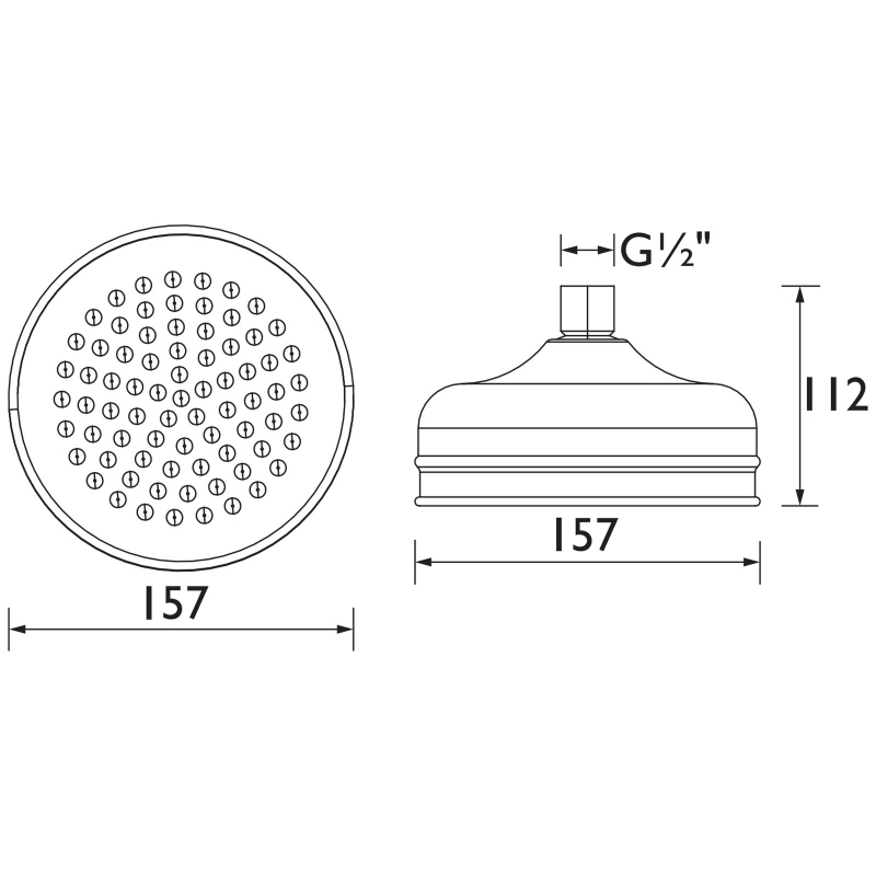 Bristan Traditional Fixed Shower Head 157mm Diameter - Chrome