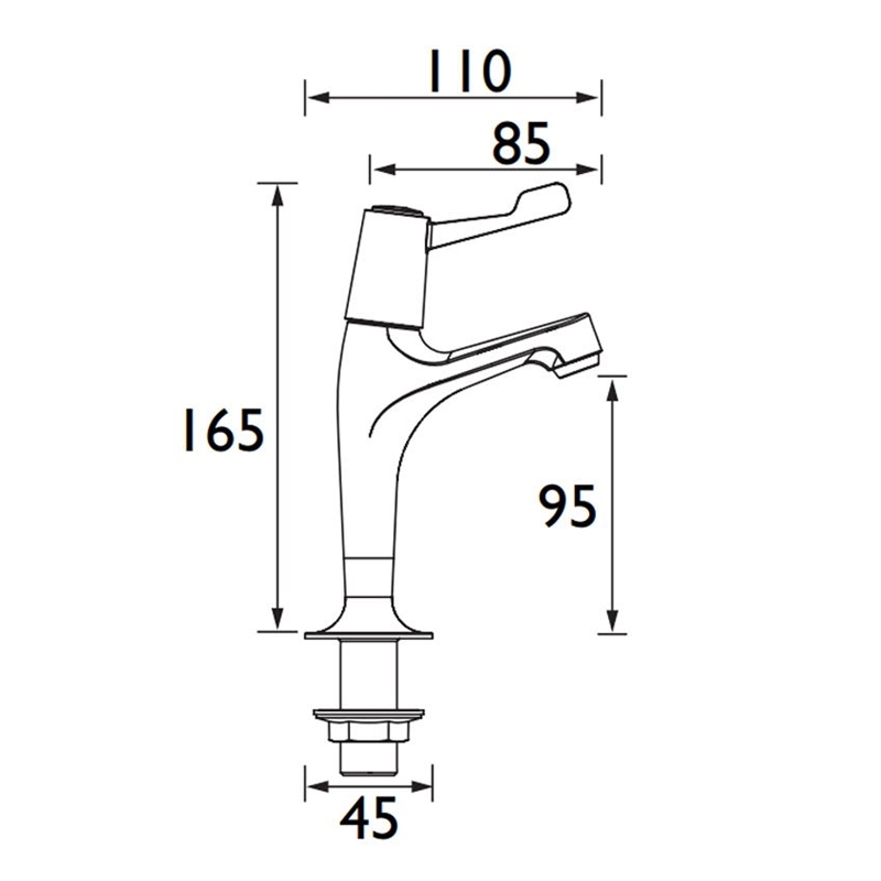Bristan Value High Neck Kitchen Sink Taps Pair with 3 Inch Lever Handles - Chrome