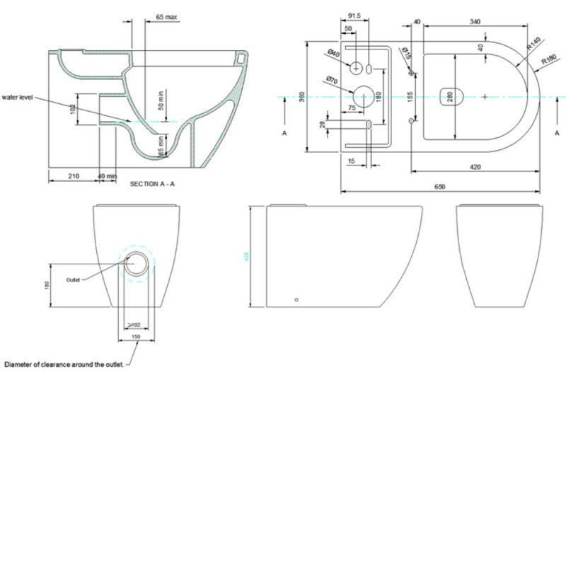 Britton Milan Toilet MAR.0006+MAR.0010+MAR.0014 Close Coupled White