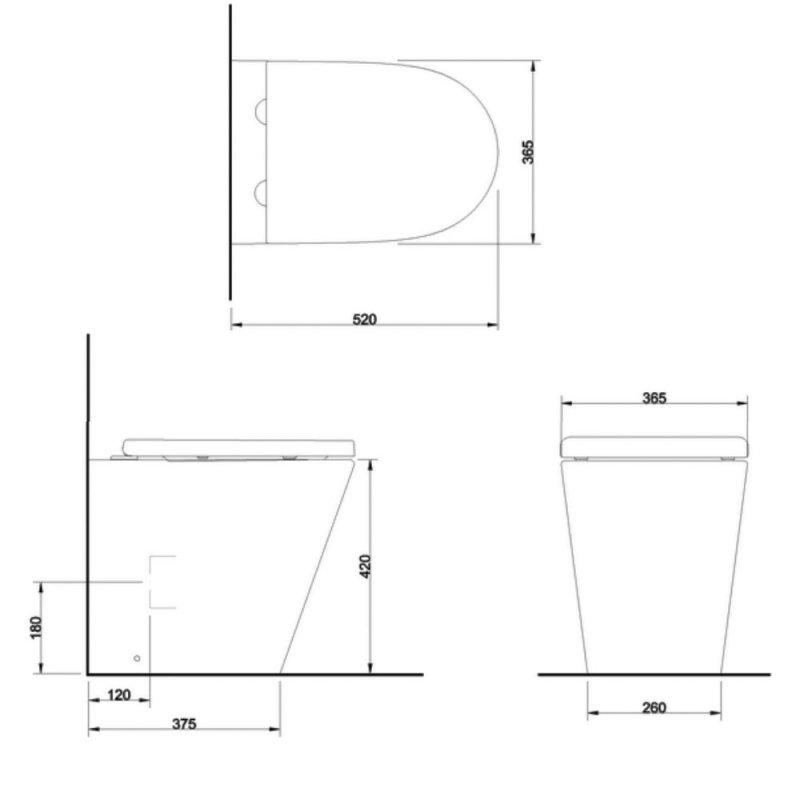Britton Sphere Toilet 15B35302 Back to Wall White