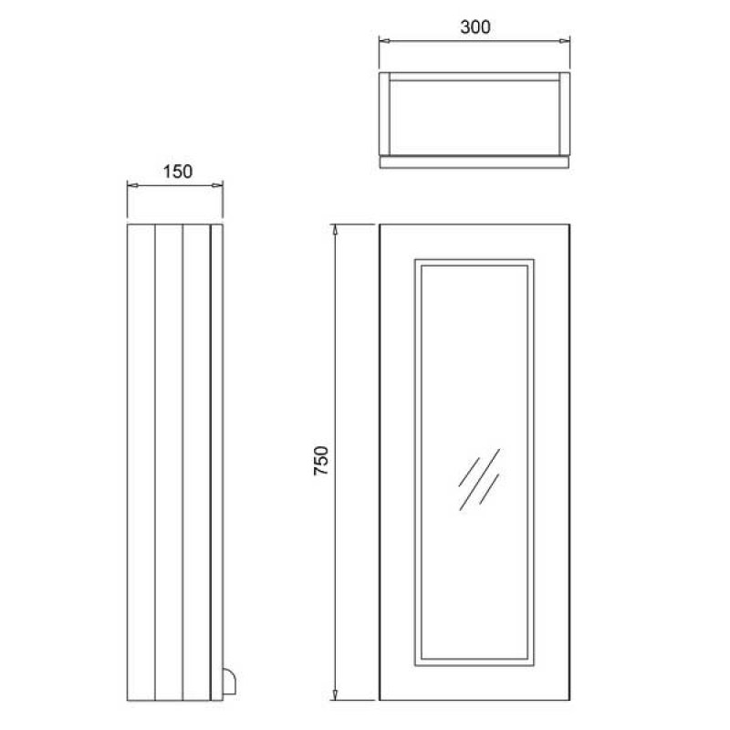 Burlington 30 Fitted 1-Door Mirror Wall Cabinet Unit 300mm Wide - Classic Grey