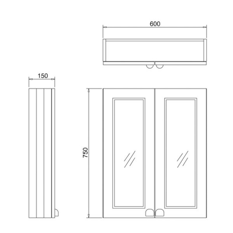 	Burlington 60 Fitted 2-Door Mirror Wall Cabinet Unit 600mm Wide - Matt White