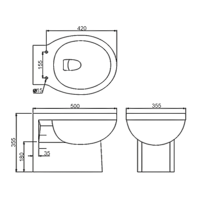 Burlington Standard Toilet P10 Wall Hung White