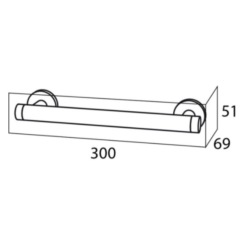 Coram Boston Safety Bar 300mm - Stainless Steel Brushed