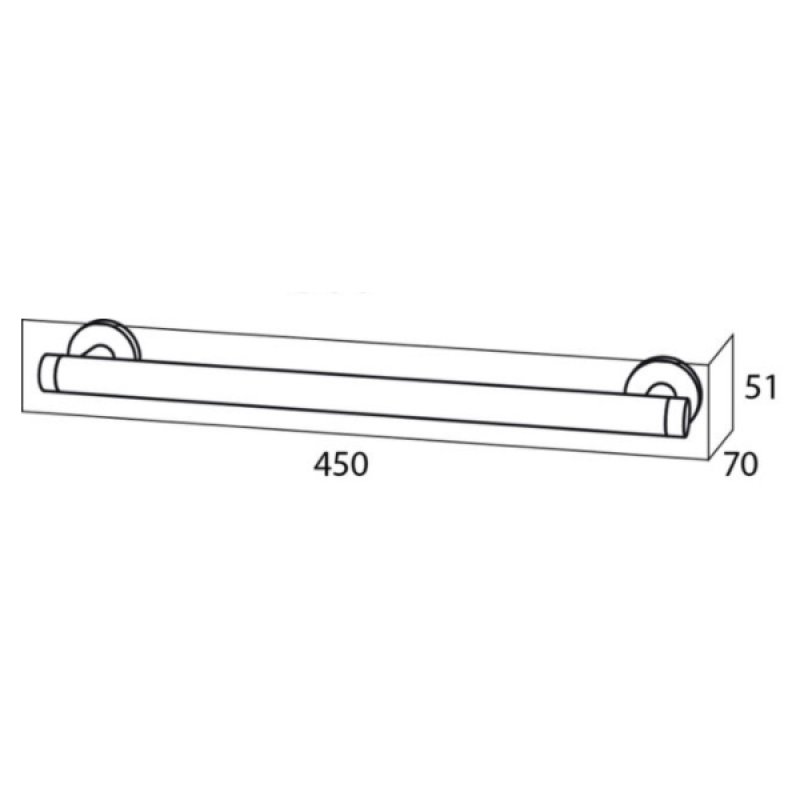 Coram Boston Safety Bar 297920346 Stainless Steel Polished