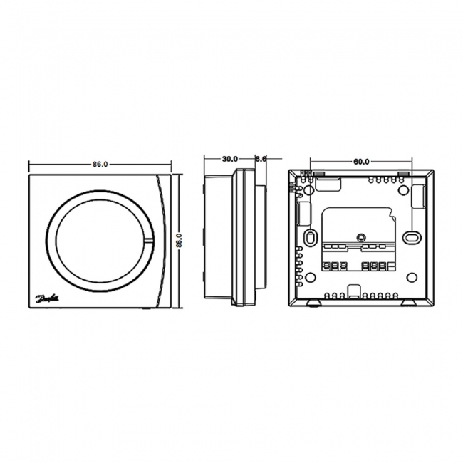 Danfoss RET1001M V2 Electric Room Thermostat 230V