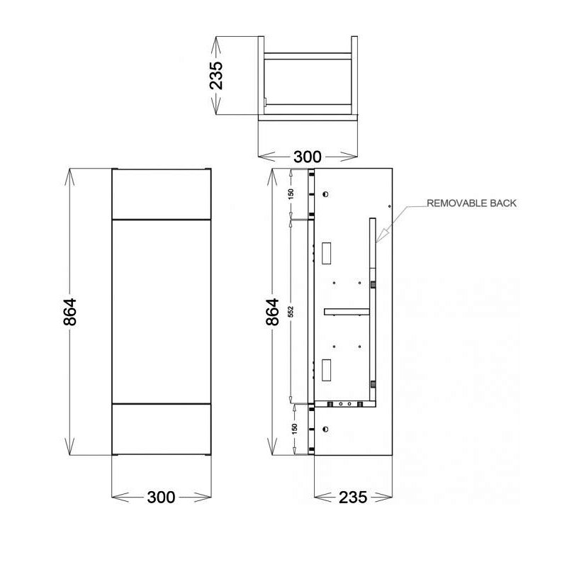 Delphi Blend Compact Single Door Base Unit 300mm Wide - Matt White
