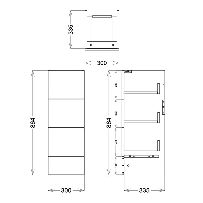 Delphi Blend Storage Unit SYBLE30DFDMW 300mm Matt White