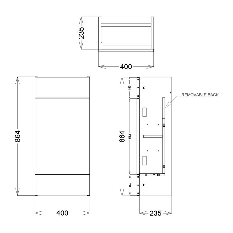 Delphi Blend Compact Single Door Base Unit 400mm Wide - Matt Grey
