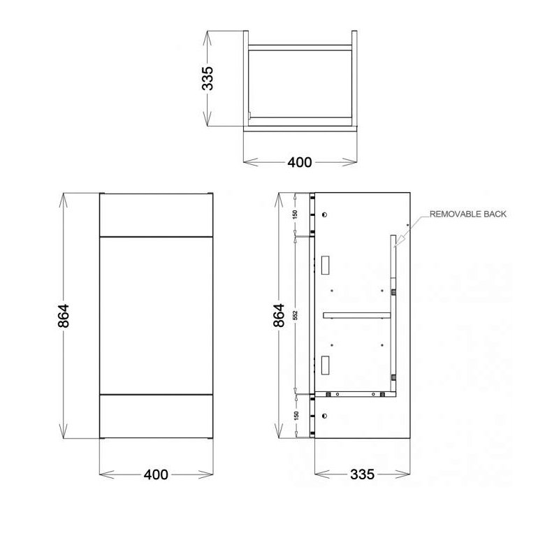 Delphi Blend Full Depth Single Door Base Unit 400mm Wide - Clay