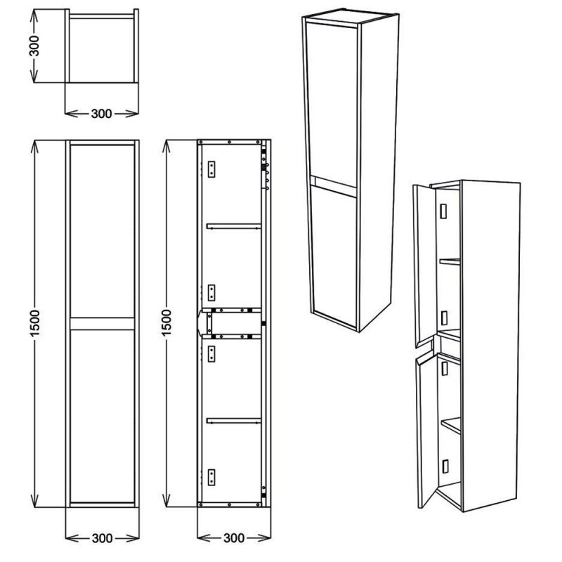 Delphi Craft Storage Unit SYCRA05IB 300mm Oak/Indigo Blue