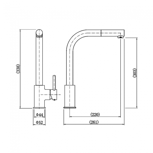 Delphi Dursley Kitchen Sink Mixer Tap Pull-Out Spray - Chrome