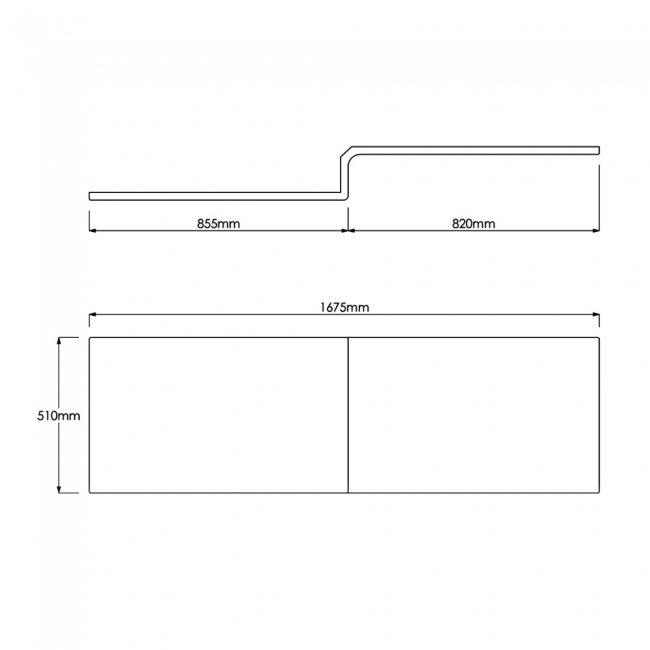 Delphi Elite L-Shaped Front Bath Panel 510mm H x 1675mm W - White
