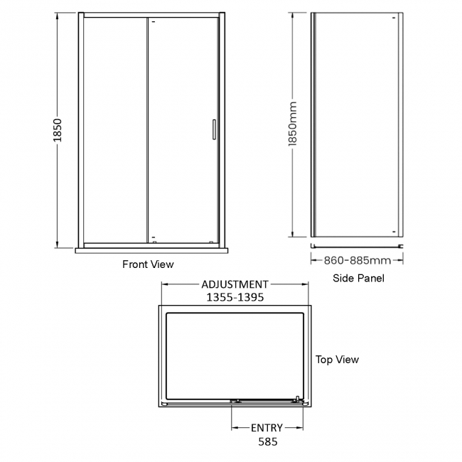 Delphi Expressions Brushed Brass Sliding Door Shower Enclosure 1400mm x 900mm