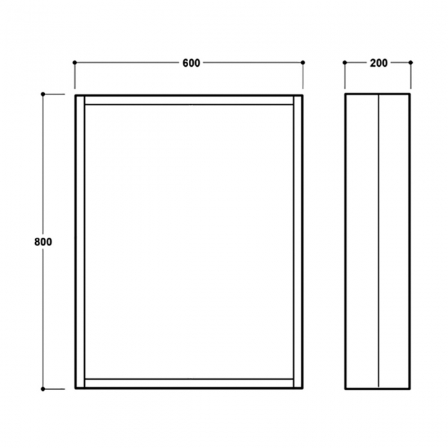 Delphi Henbury 1-Door Mirrored Bathroom Cabinet 800mm H x 600mm W - Country White