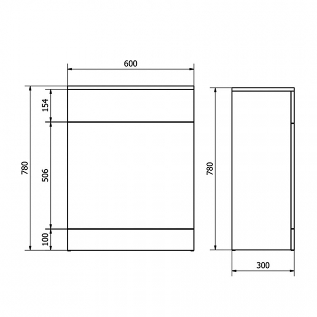 Delphi Kass Back to Wall WC Unit 600mm Wide - Gloss White