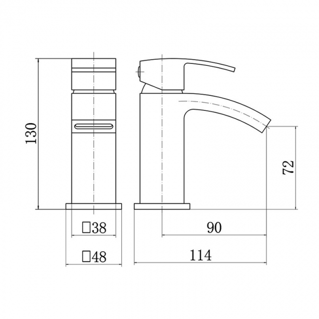 Delphi Woodford Mini Mono Basin Mixer Tap - Black