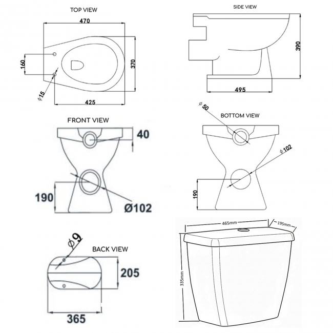 Delphi Trade Low Level Toilet with Side Inlet Push Button Cistern (inc Soft Close Seat)