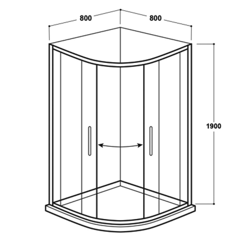 Delphi Vodas 6+ Quadrant Shower Enclosure 800mm x 800mm - 6mm Glass