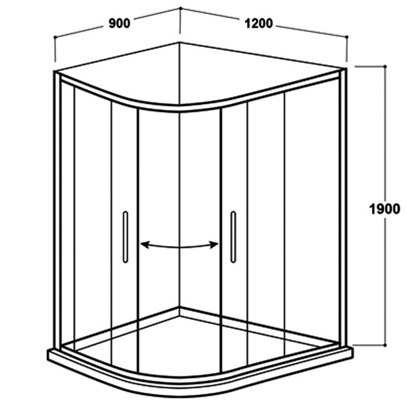 Delphi Vodas 6+ Offset Quadrant Shower Enclosure 1200mm x 900mm - 6mm Glass
