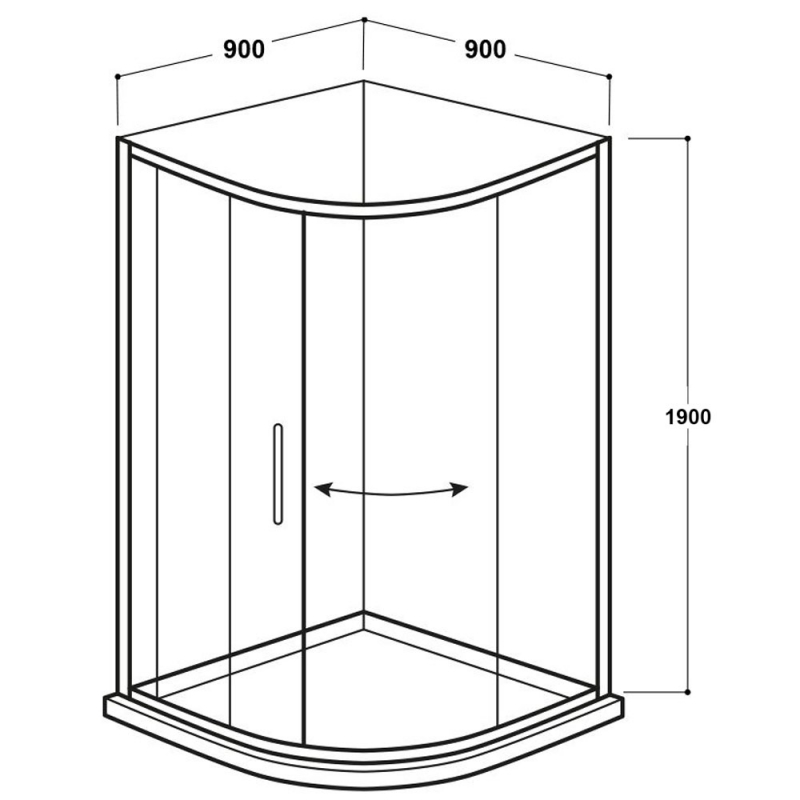 Delphi Vodas 6+ 1-Door Quadrant Shower Enclosure 900mm x 900mm - 6mm Glass