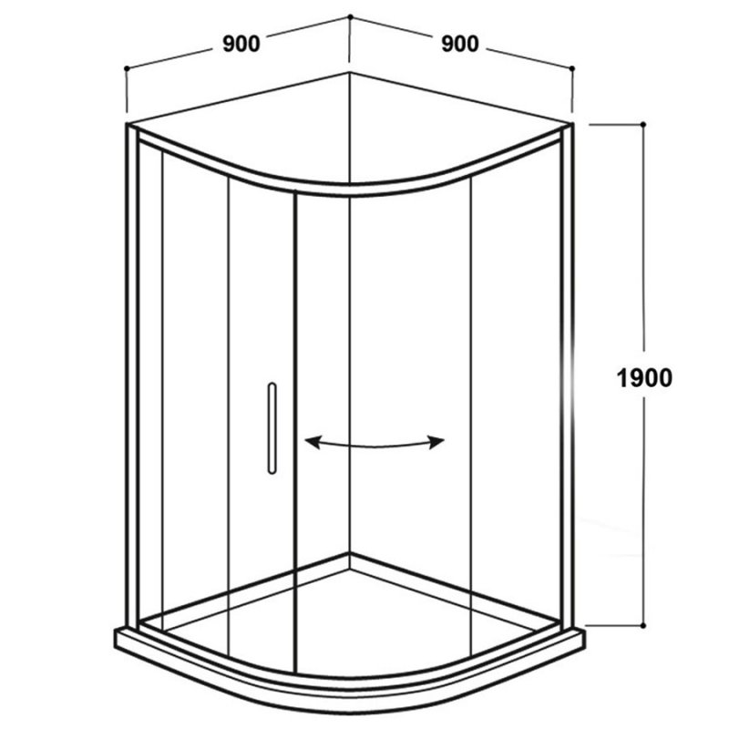 Delphi Vodas 6+ Black 1-Door Quadrant Shower Enclosure 900mm x 900mm - 6mm Glass