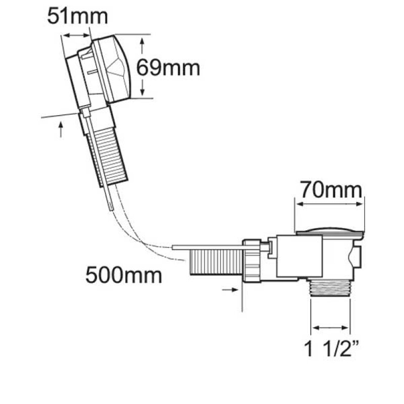 Deva 1 1/2 Inch Bath Pop Up Waste - Gold