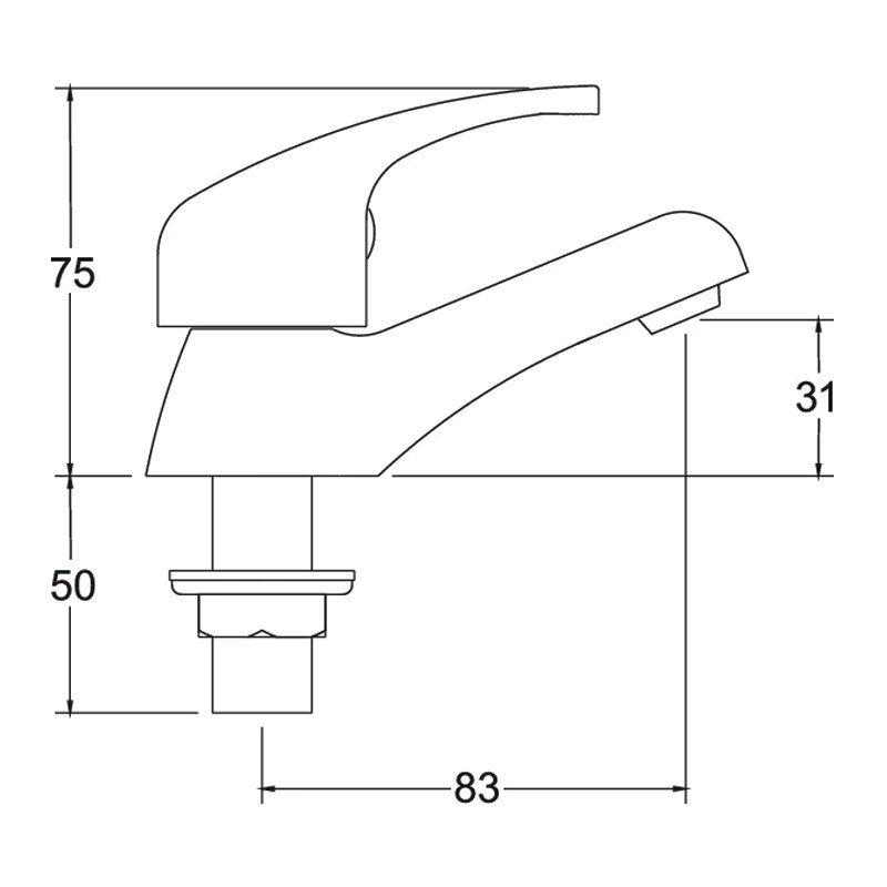 Deva Adore Modern Basin Taps Pair - Gold