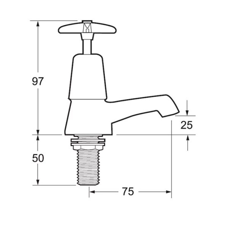 Deva Cross Handle Basin Taps Pair - Chrome