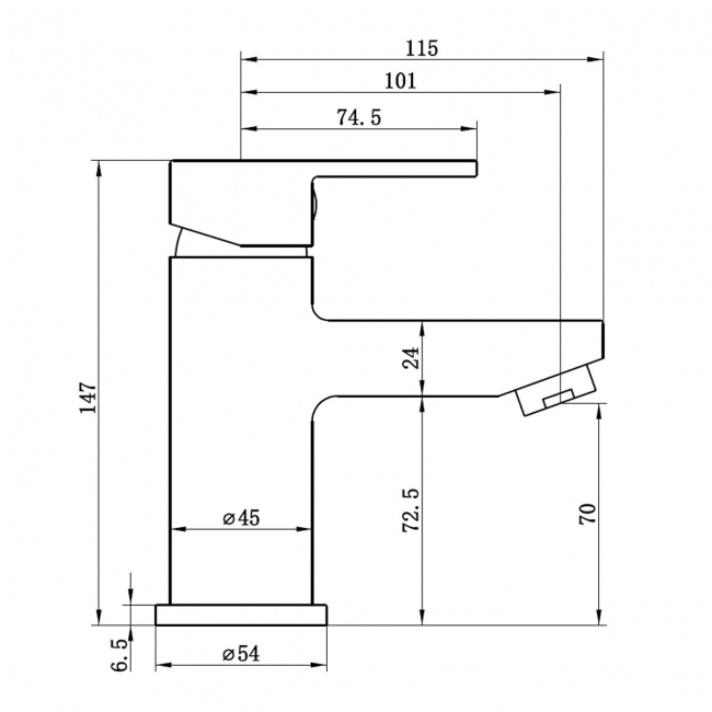 Deva Ethos Mono Basin Mixer Tap with Press Top Waste - Chrome