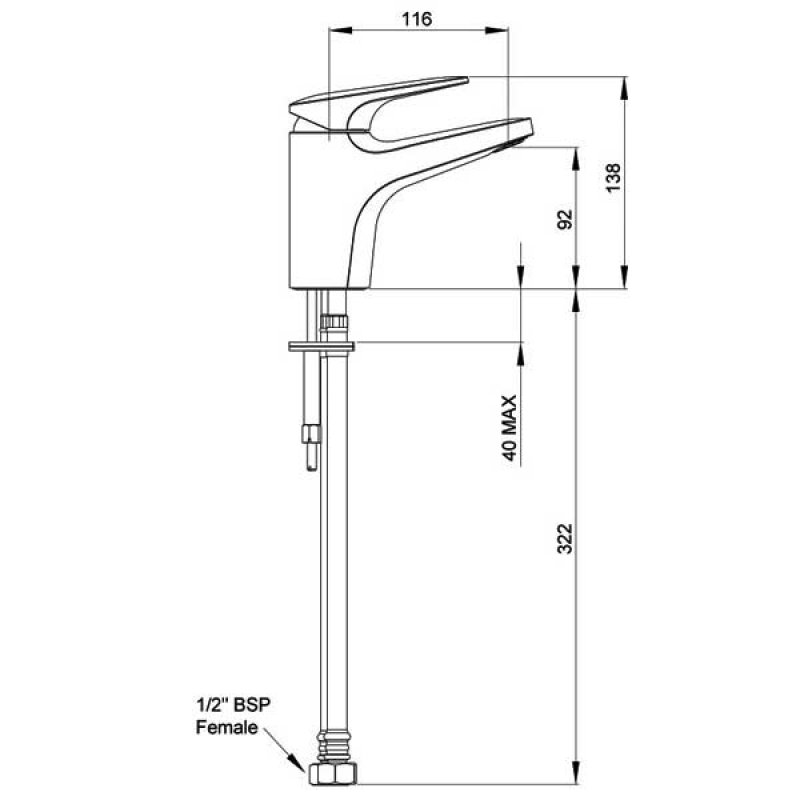 Deva Kaha Mono Basin Mixer Tap with Swivel Spout - Chrome