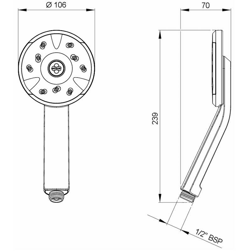 Deva Kiri Satinjet Low Flow Shower Handset - Chrome