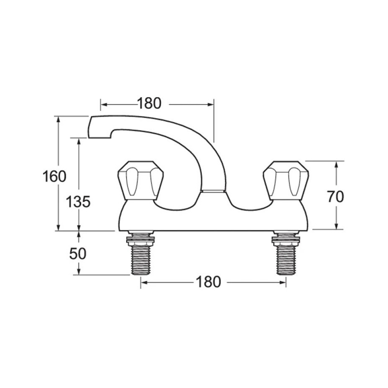 Deva Profile Deck Mounted Kitchen Sink Mixer Tap Chrome