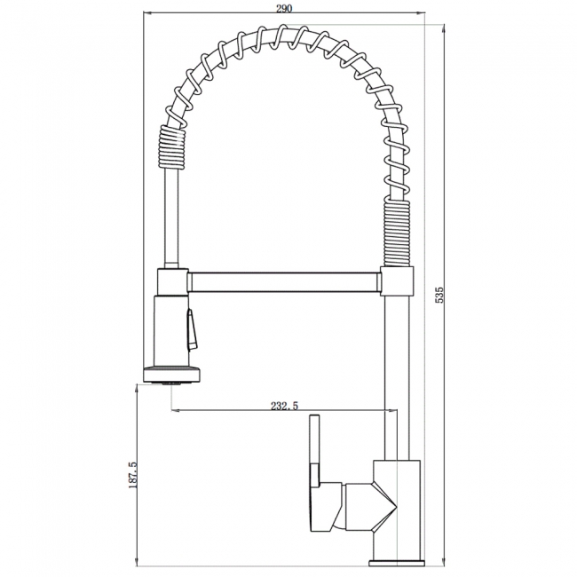 Deva Slinky Mono Kitchen Sink Mixer Tap - Chrome