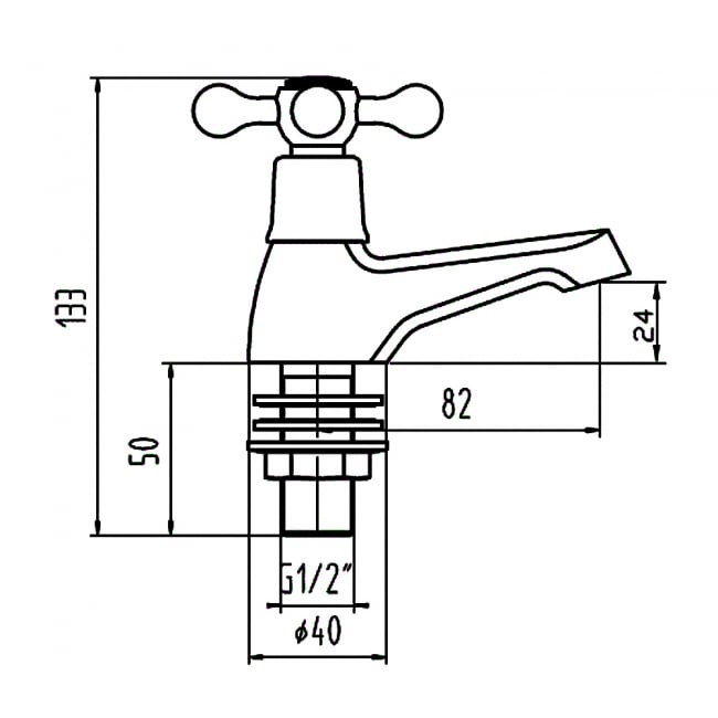 Deva Tudor Traditional Basin Taps Pair - Gold